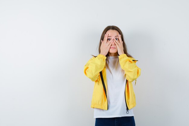 Expressive young woman posing