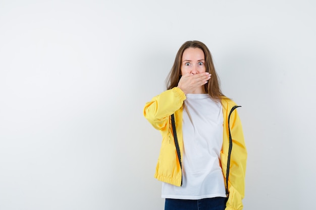 Expressive young woman posing