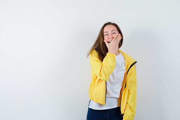 Expressive young woman posing