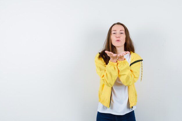 Expressive young woman posing