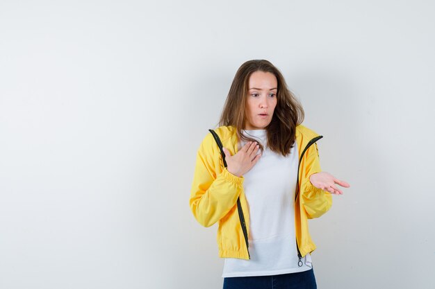 Expressive young woman posing