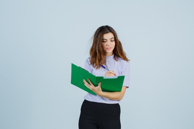 Expressive young woman posing