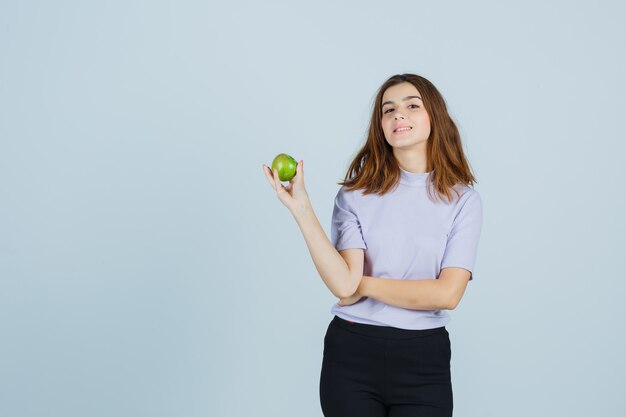 Expressive young woman posing