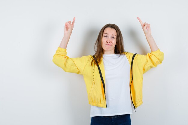 Expressive young woman posing