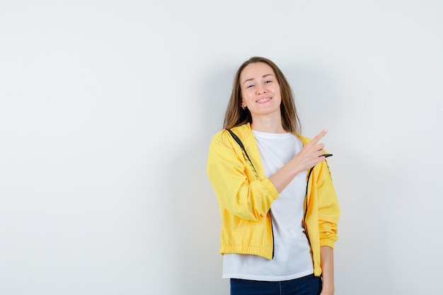 Expressive young woman posing