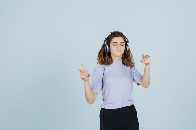 Expressive young woman posing