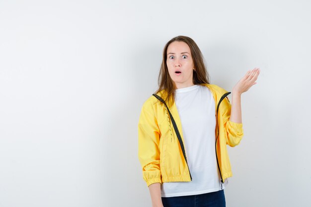 Expressive young woman posing