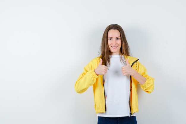 Expressive young woman posing