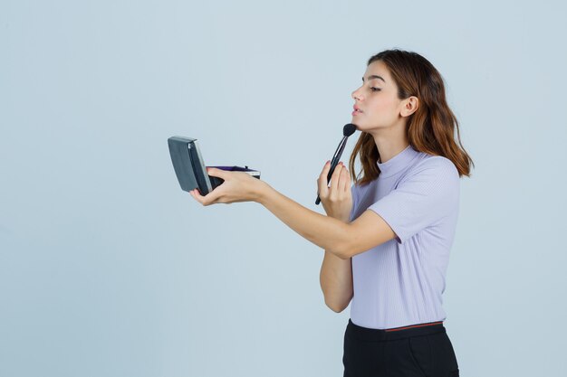 Expressive young woman posing