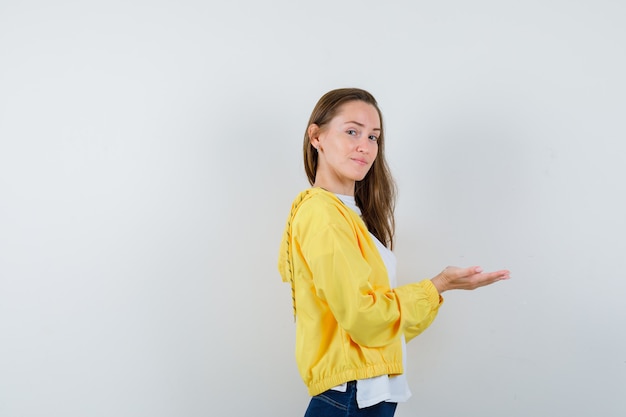 Expressive young woman posing