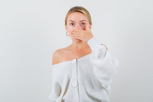 Expressive young woman posing