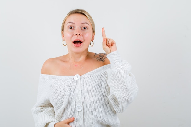 Expressive young woman posing