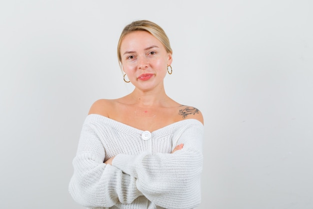 Expressive young woman posing