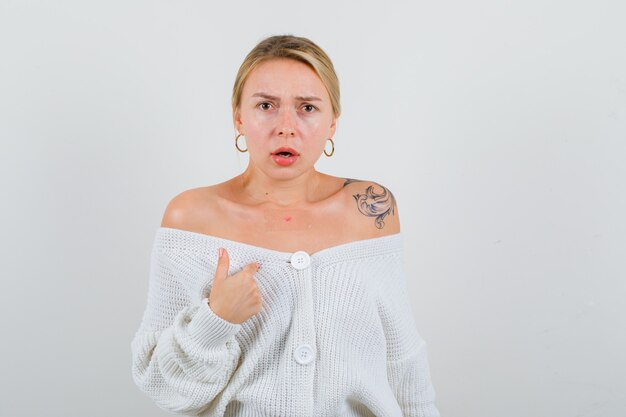 Expressive young woman posing