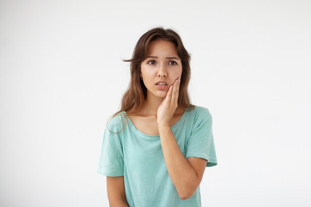 Expressive young woman posing