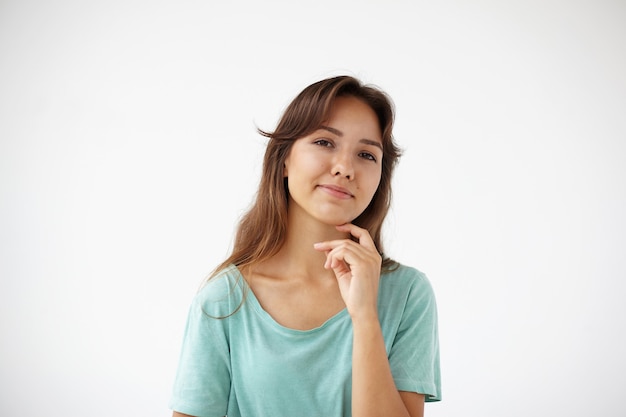 Expressive young woman posing