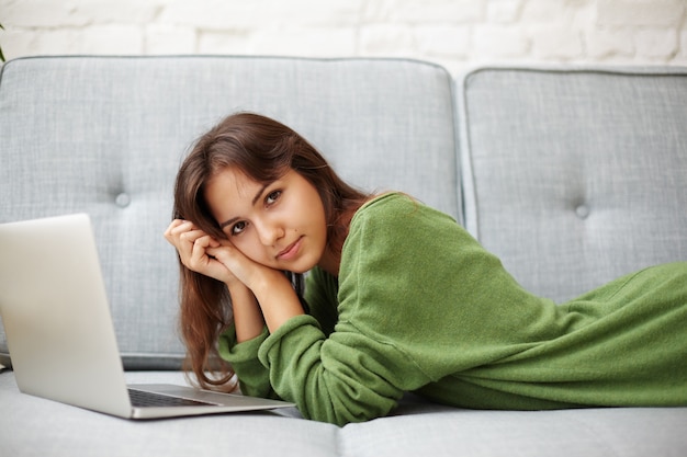 Expressive young woman posing