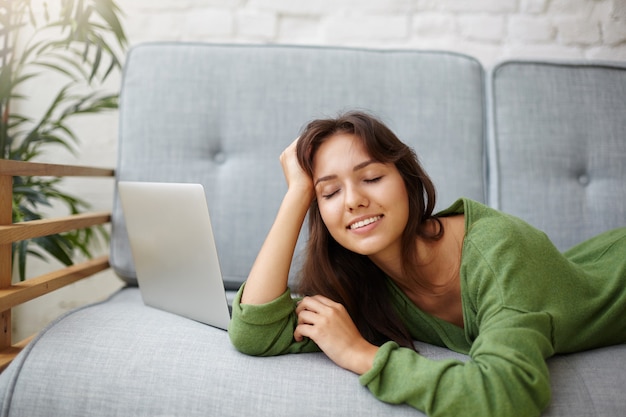 Expressive young woman posing