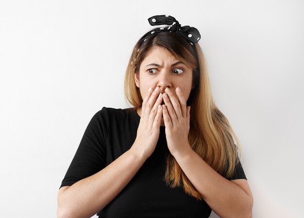 Expressive young woman posing