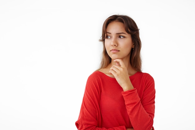 Expressive young woman posing