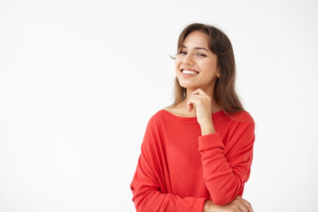 Expressive young woman posing