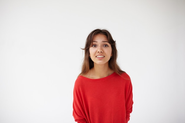 Expressive young woman posing