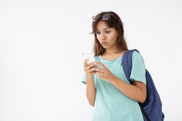 Expressive young woman posing