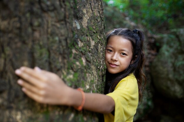 Exterior portrait of kid for world environment day