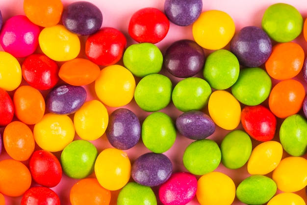 Extreme close-up of colorful candies