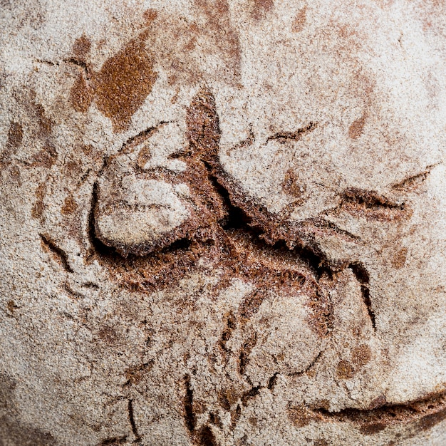 Extreme close-up crusty baked bread