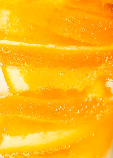 Free Photo extreme close-up pulp of orange