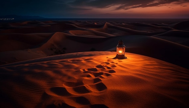 Free Photo extreme terrain illuminates majestic african sand dunes generated by ai