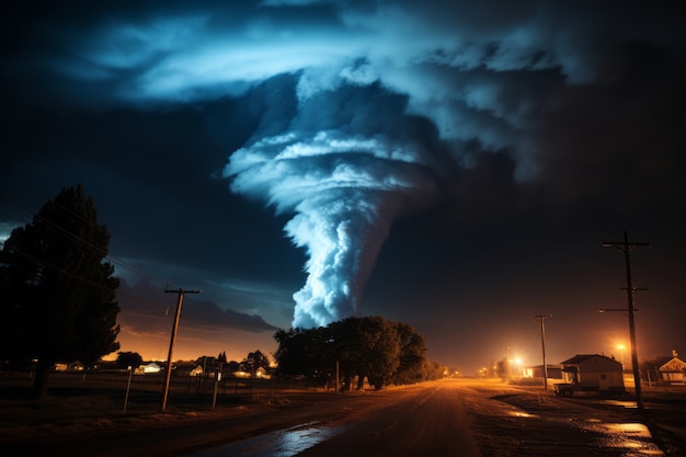 Extreme tornado near houses