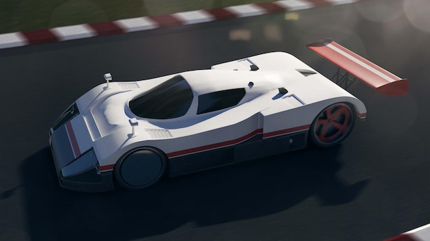 F1 racing 24 hours of le mans Render 3d Illustration