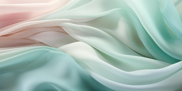 Free photo fabric waves in a dance of pastel colors mimicking the gentle flow of a serene sea