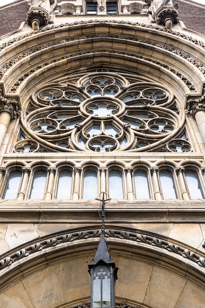 Free Photo facade of an ancient church in the gothic style