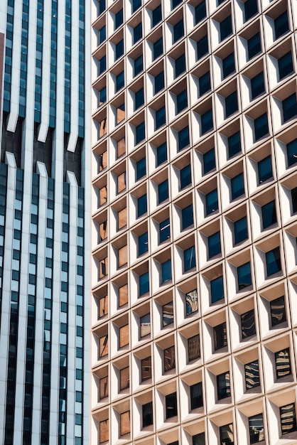 Facades of tall apartment buildings