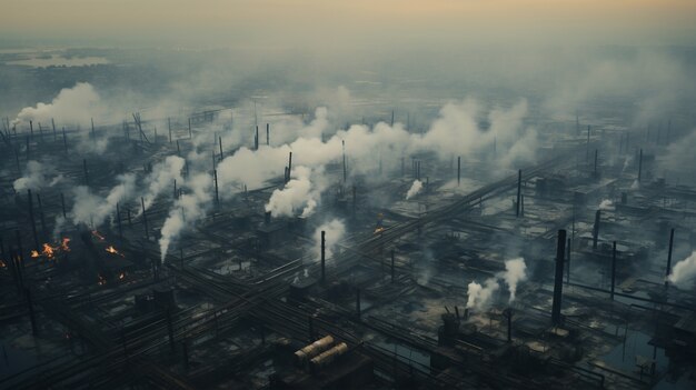 Factory producing co2 pollution