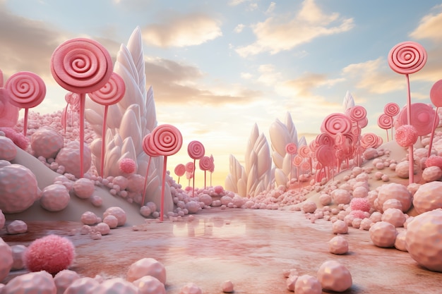 Free Photo fairy tale world with delicious candy