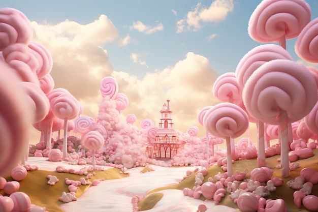 Fairy tale world with delicious candy