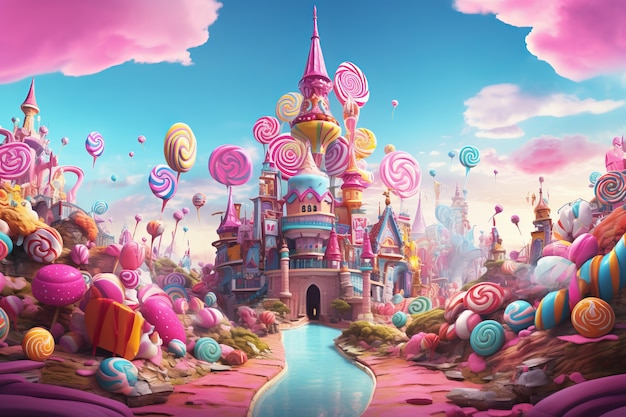 Fairy tale world with delicious candy