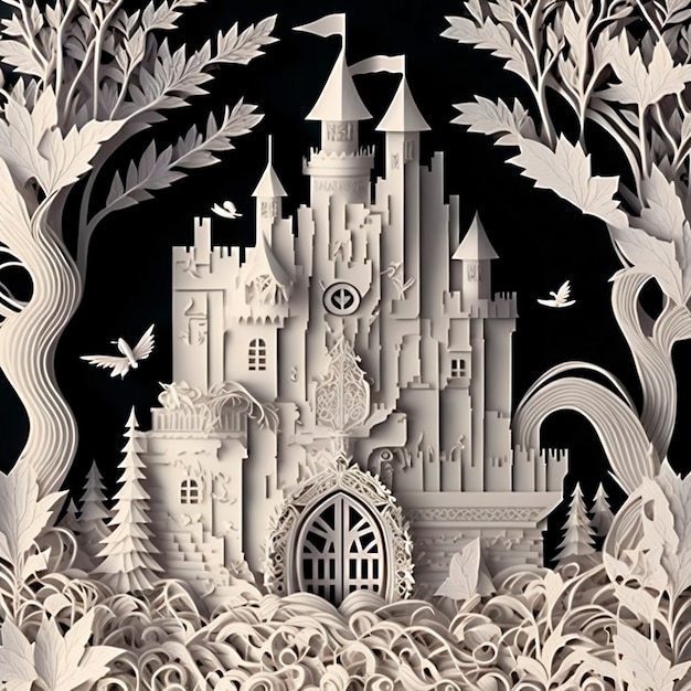 Free photo fairytale cut paper collage