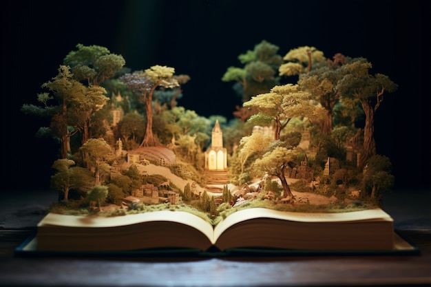 Free photo fairytale storytelling with open book concept