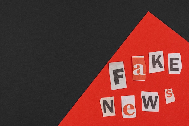 Fake news concept  with copy-space top view