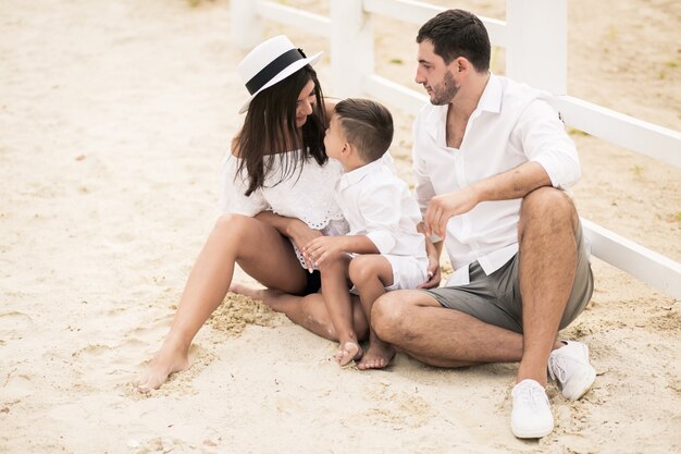 Family at the beach