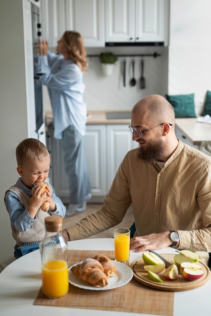 Family celebrating kid in his first years of life