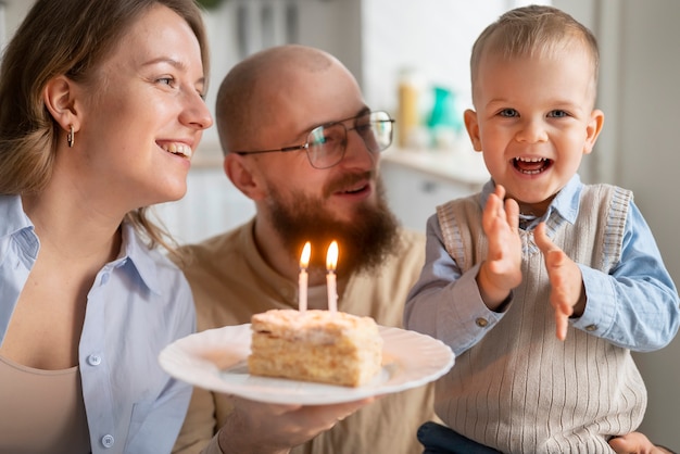 Free photo family celebration kid in his first years of life