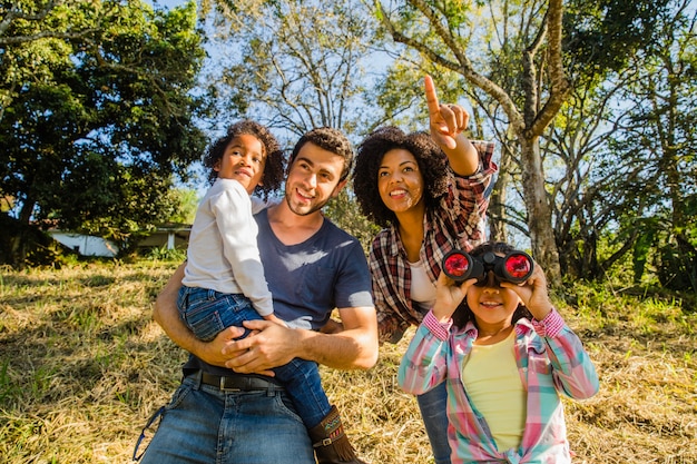 Family in the countryside