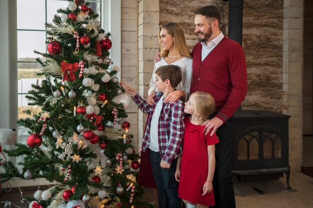 Family enjoying a festive christmas together