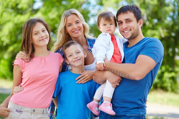 Family enjoying nature